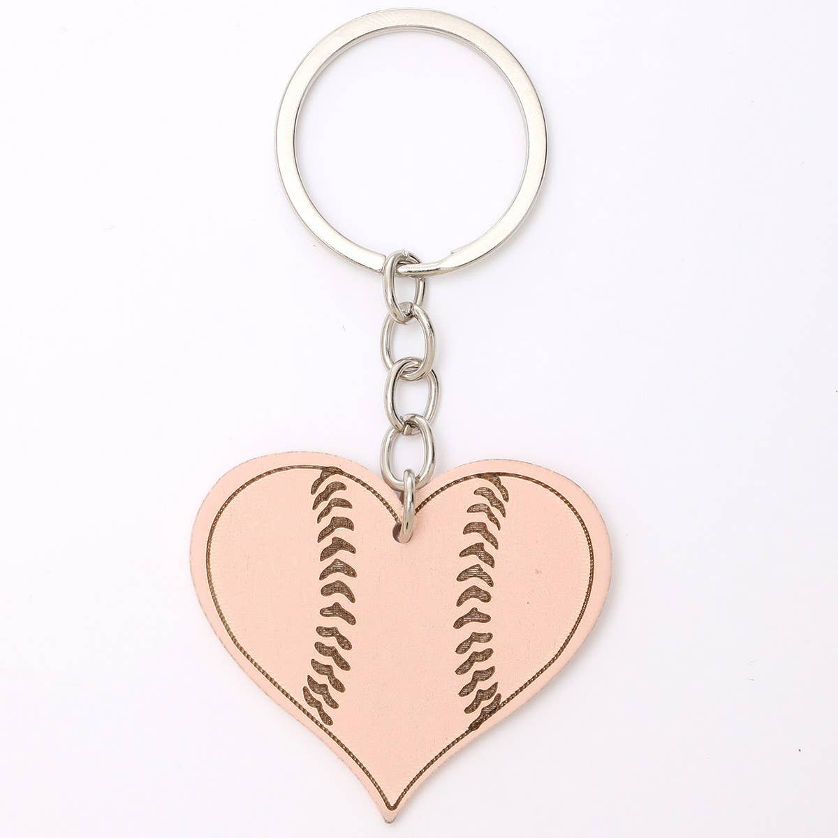 HEART SHAPED WOODEN KEYCHAIN PENDANT