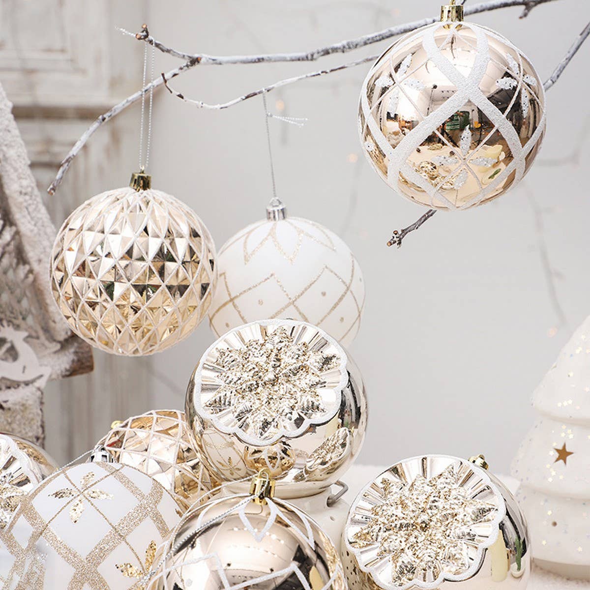 Christmas Ornaments 10cm Painted Ball Set Decor_CWMM9890