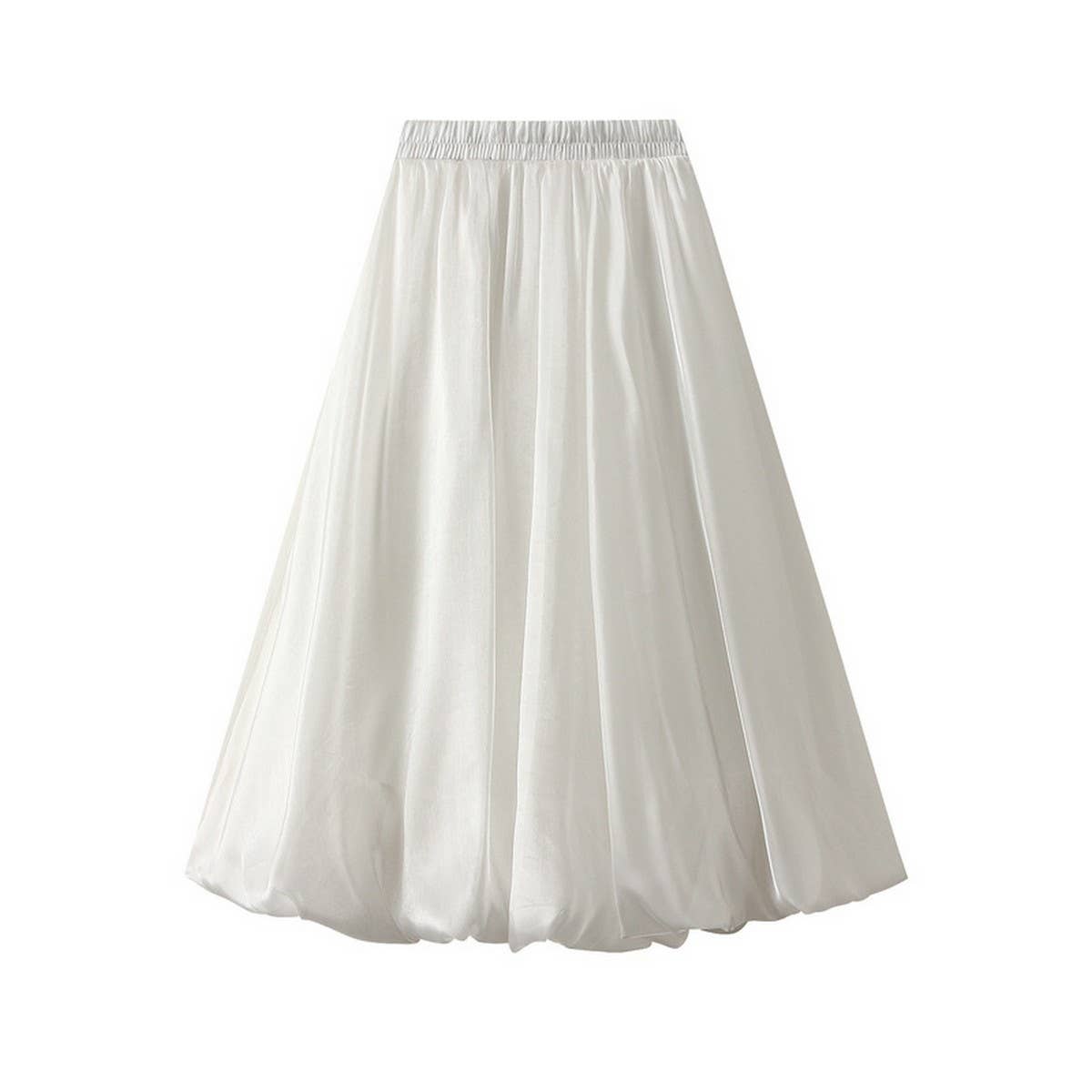 SHINY SILK PEARLESCENT FLOWER PETAL SKIRT
