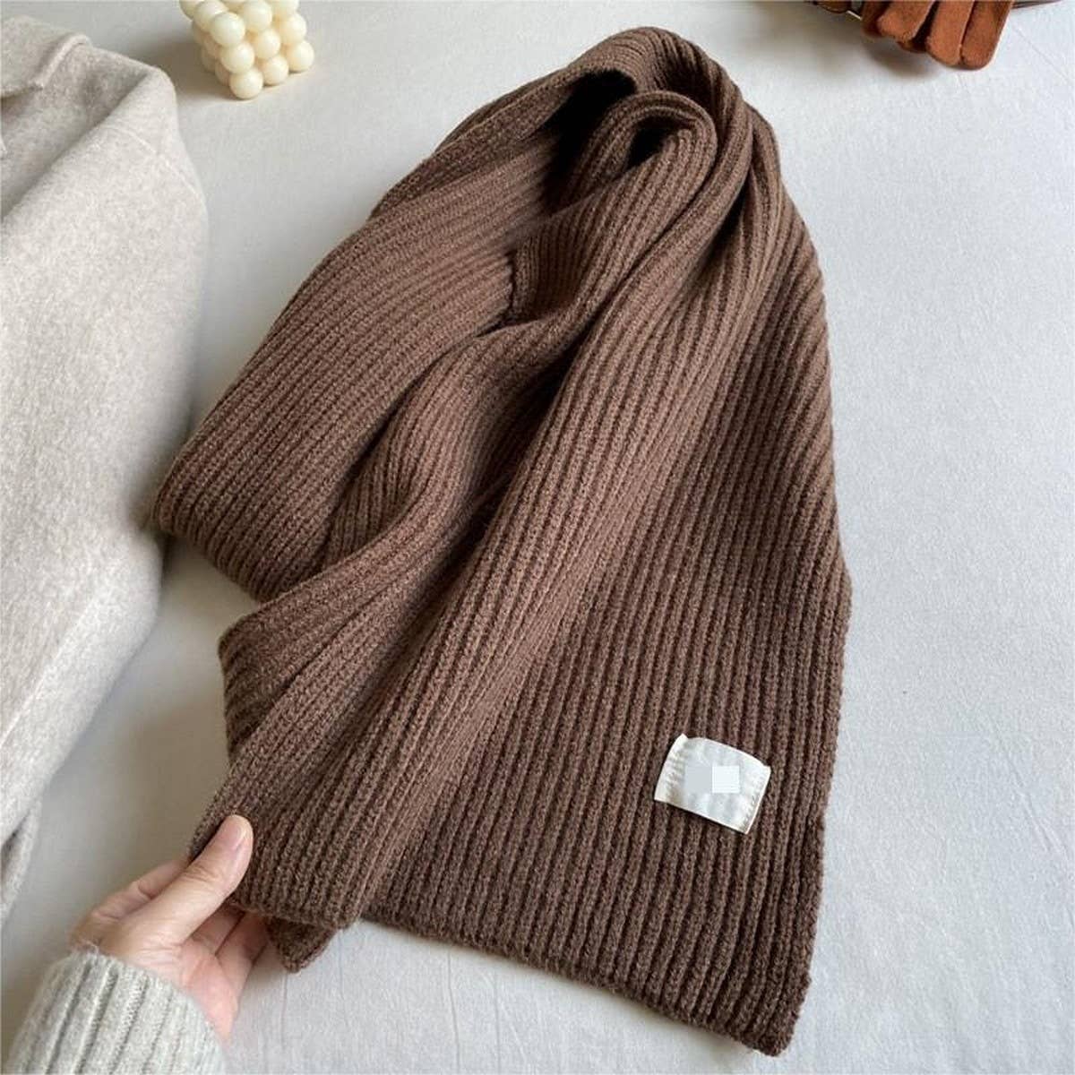Plaid Knit Scarf - Soft Faux Cashmere Winter Wrap_CWASC1235