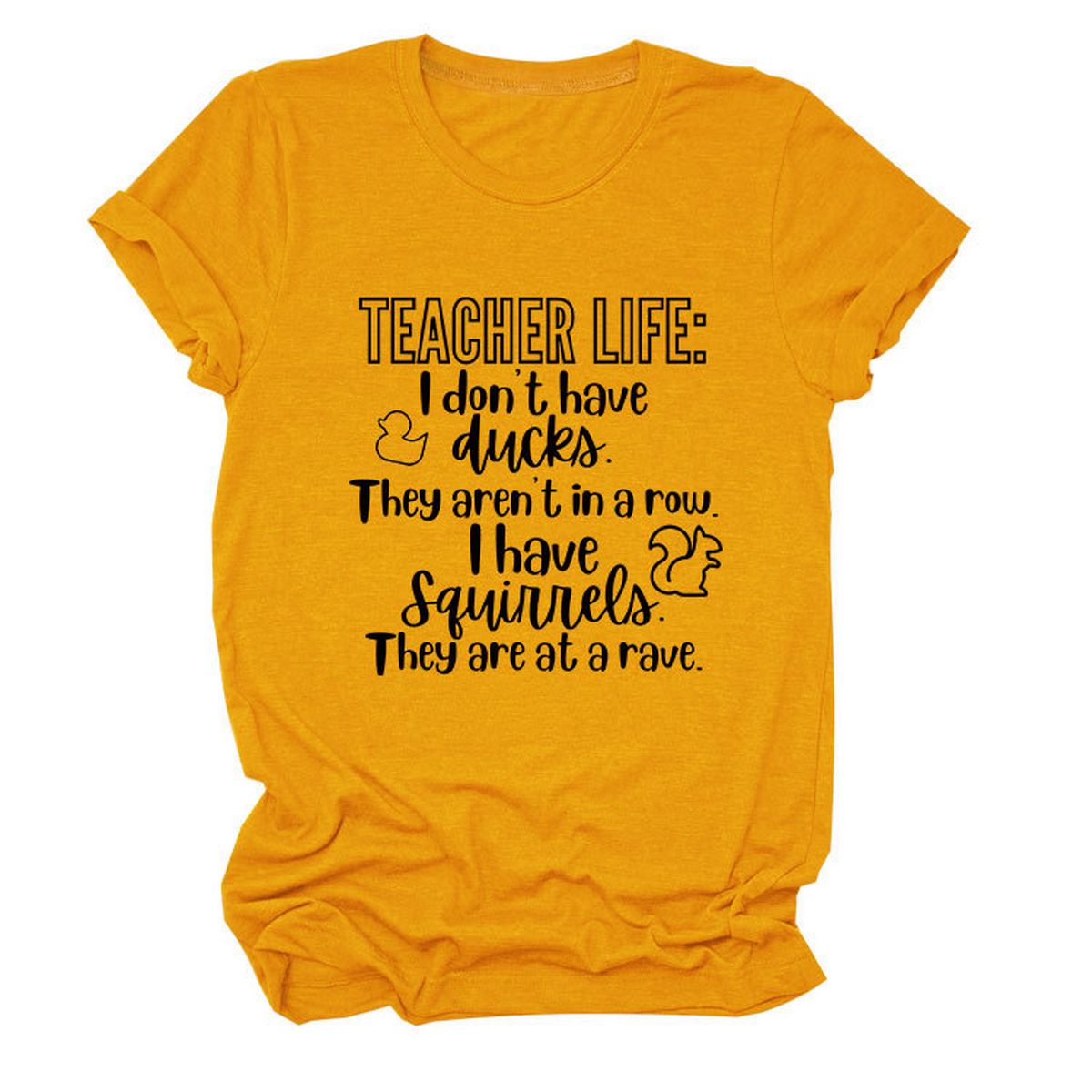Casual Teacher Tee ??Round Neck Graphic Shirt_CWTTSL0479