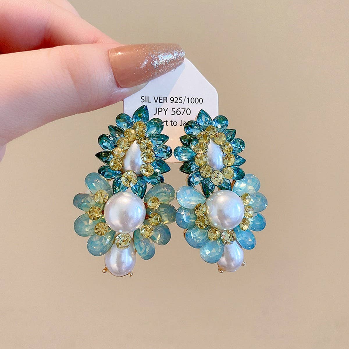 FRENCH PEARL FLOWER TASSEL EARRINGS