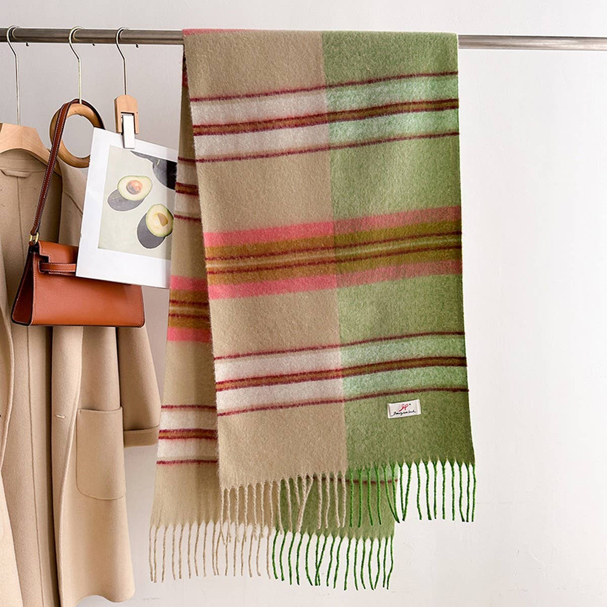 Soft Gradient Knit Tassel Scarf Wrap Shawl_CWASC2739