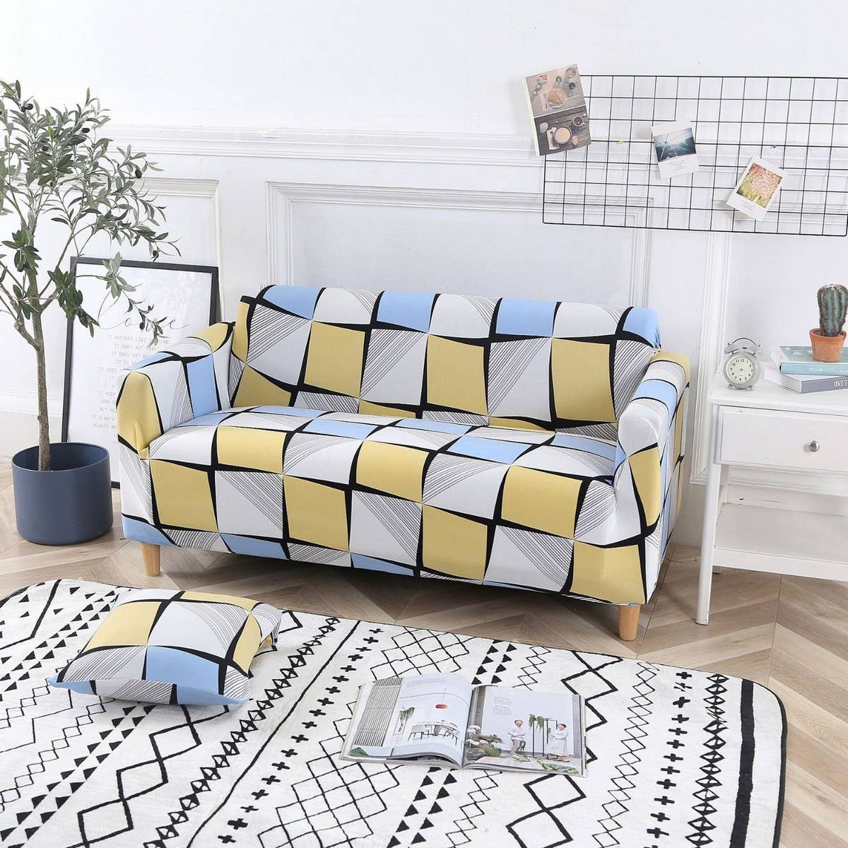 Solid Stretch Sofa Cover, Full Wrap, 2?? Seat_CWMM8314