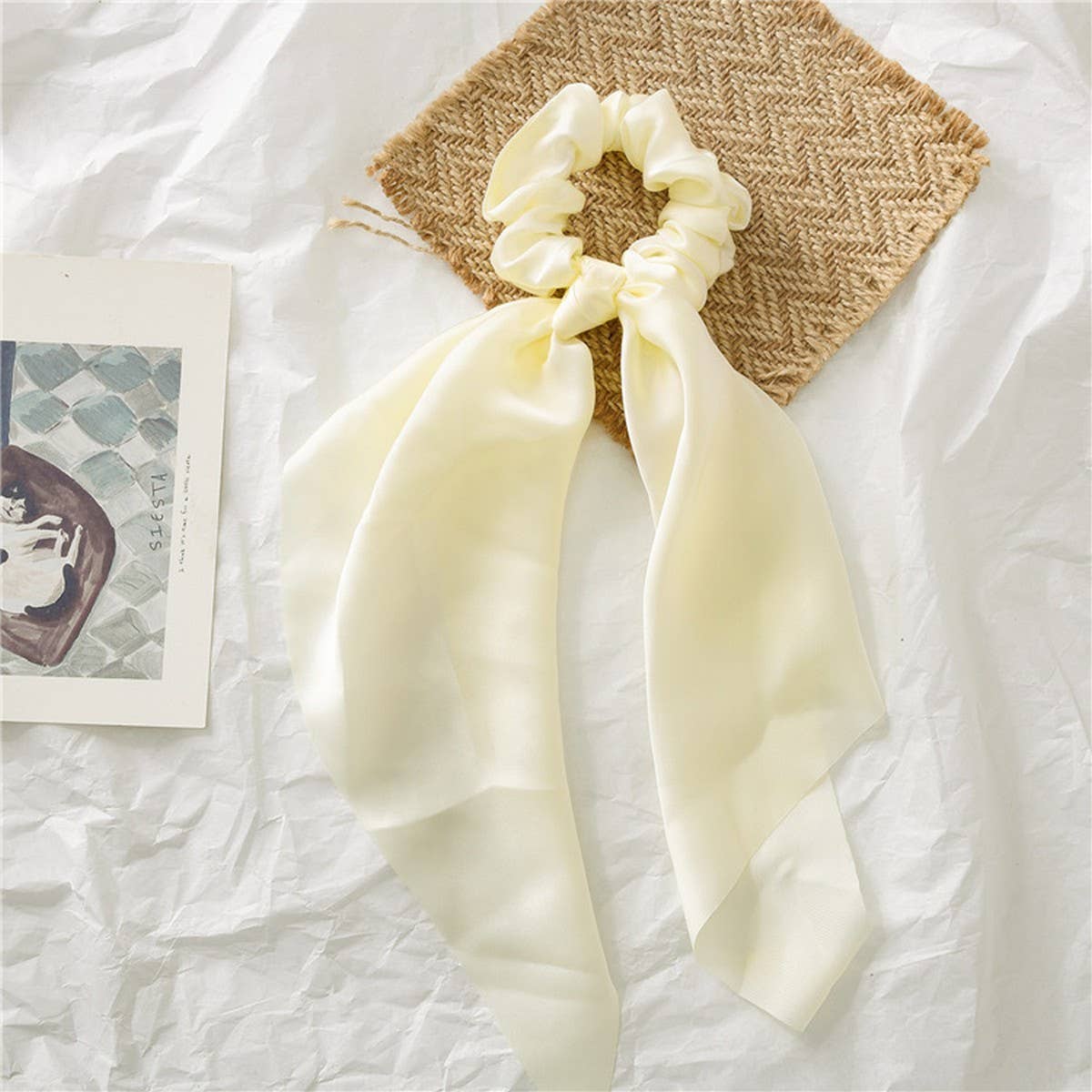 NEW SOLID COLOR KNOTTED RIBBON HAIR TIE_CWAHA0850