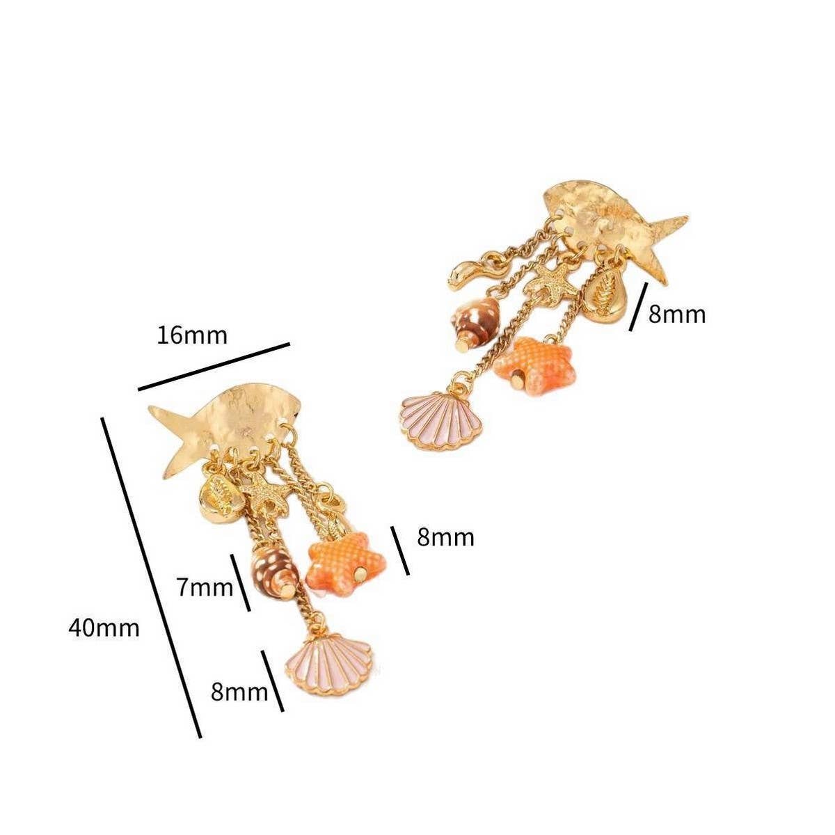 Stainless Steel Ocean Series Conch Shell Earrings_CWAJE5117