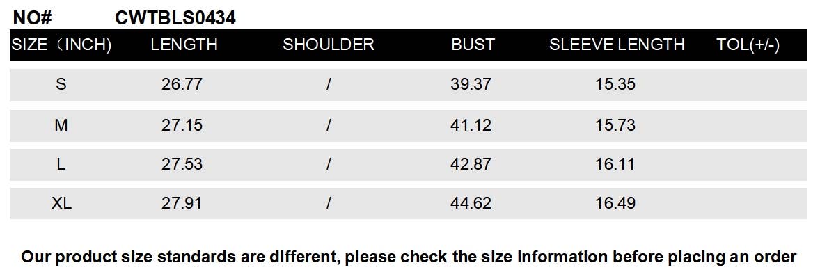 CWTBLS0434_Round Neck Short Sleeve Blouse