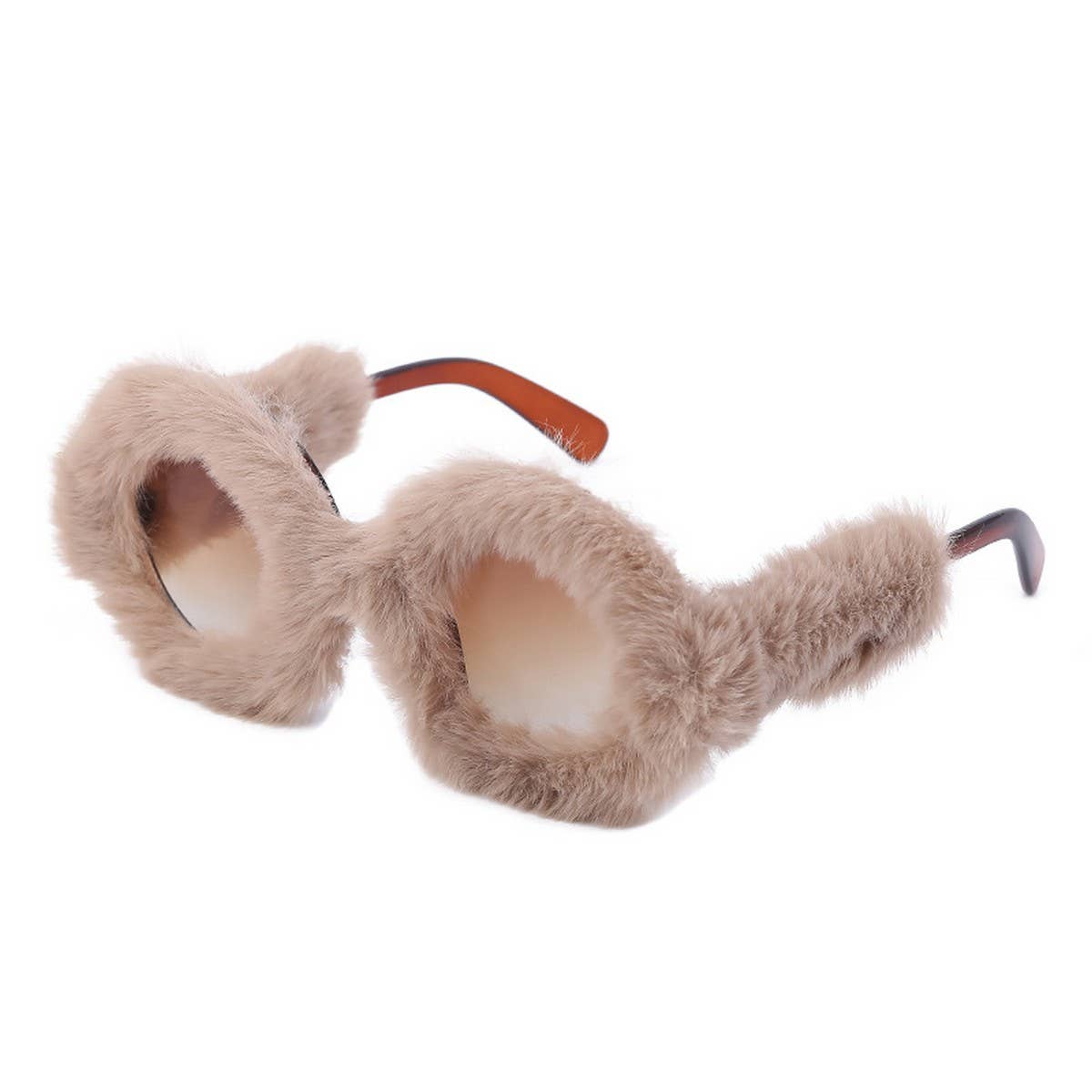 ROUND FRAME PLUSH FULL COVERAGE SUNGLASSES