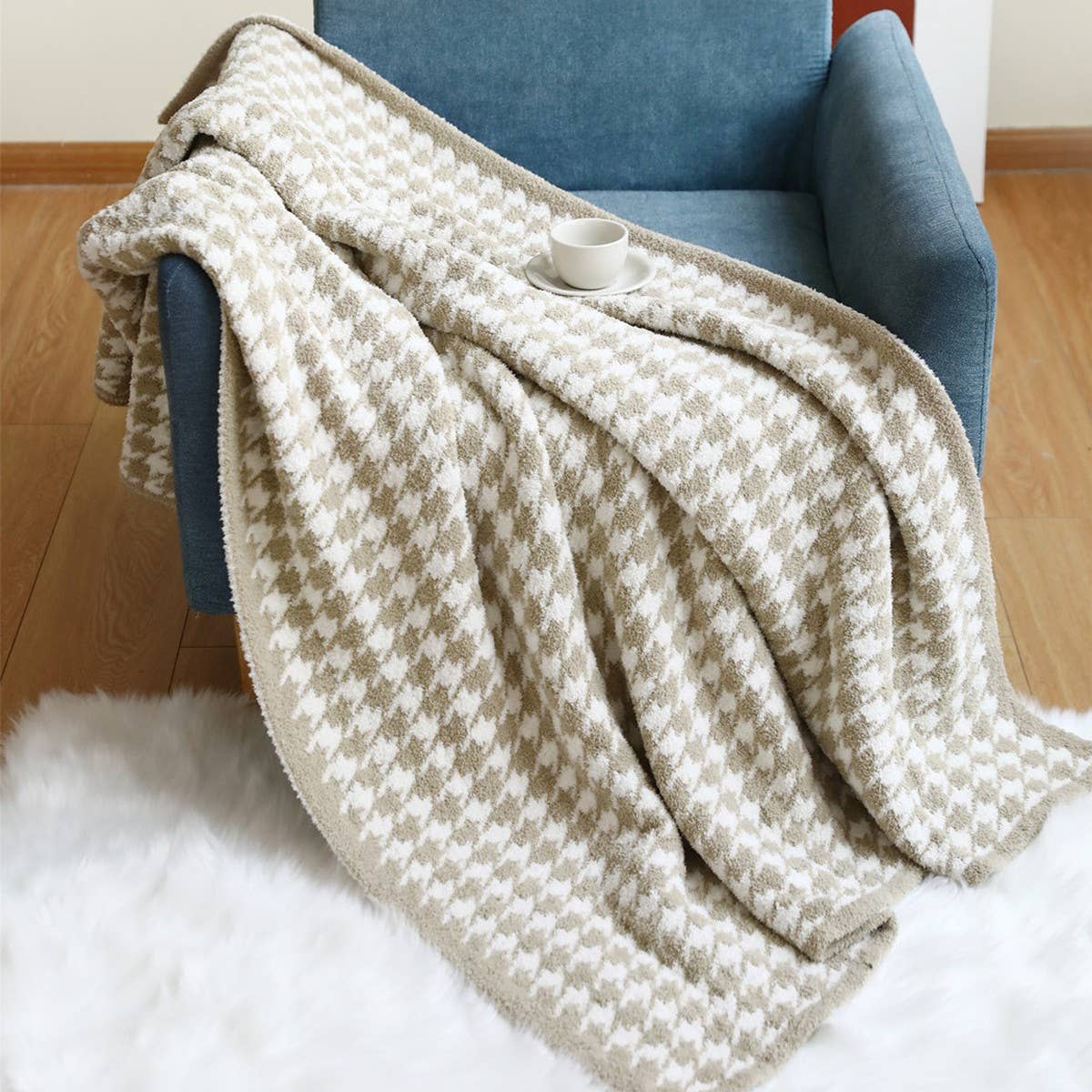 ZEBRA PRINT, HOUNDSTOOTH COZY THROW BLANKETS_CWMM0210