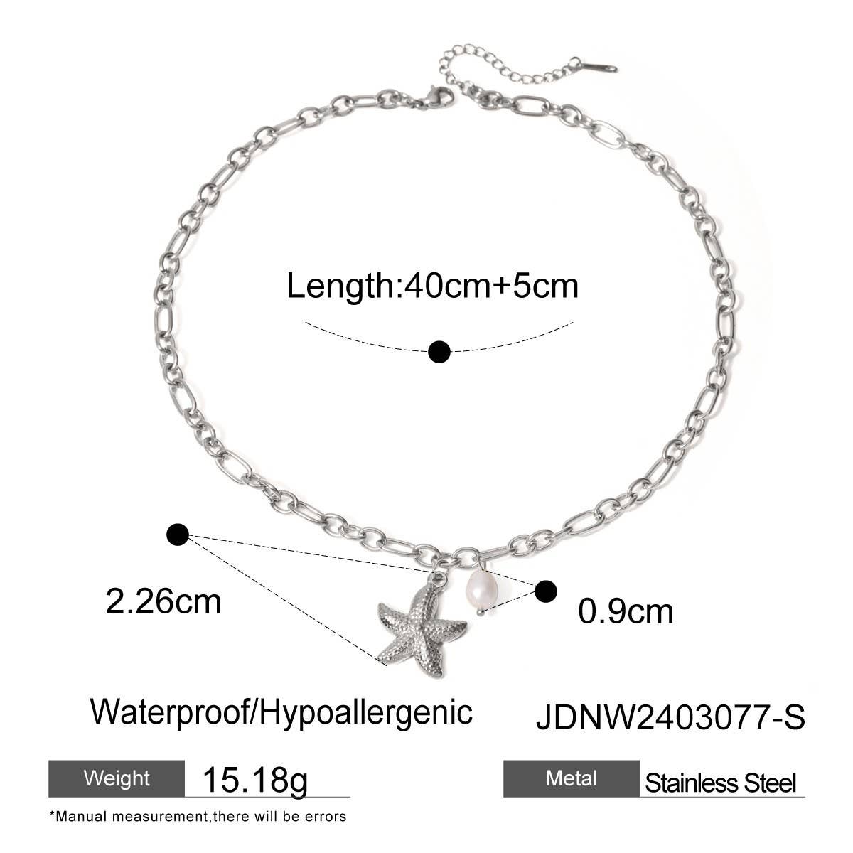 DELICATE STARFISH PEARL PENDANT NECKLACE