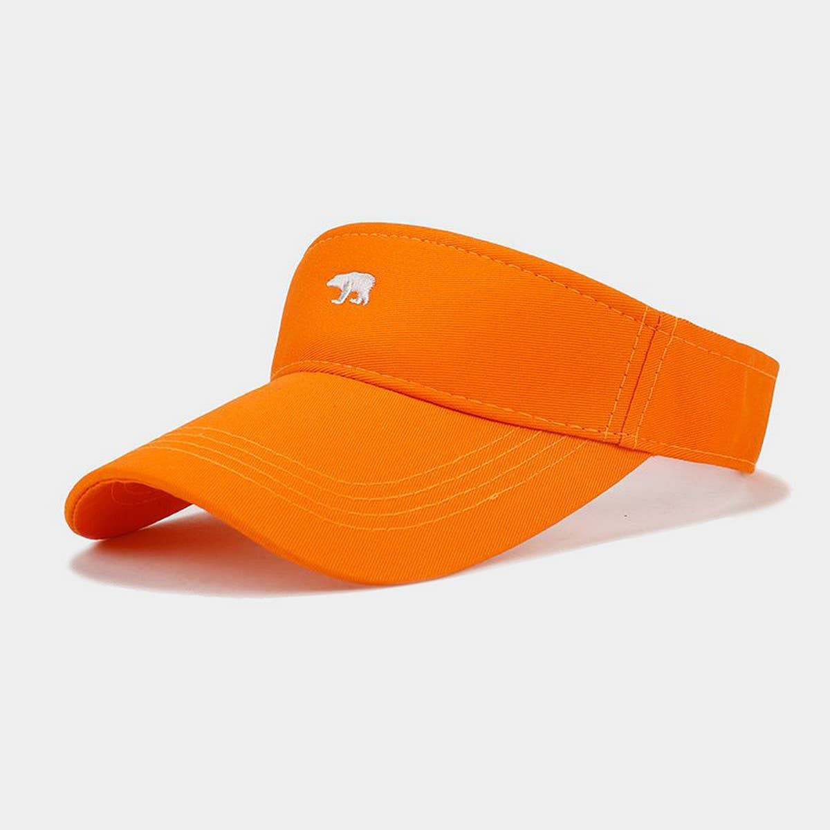 Summer Bear Embroidered Breathable Visor Cap_CWAH3308