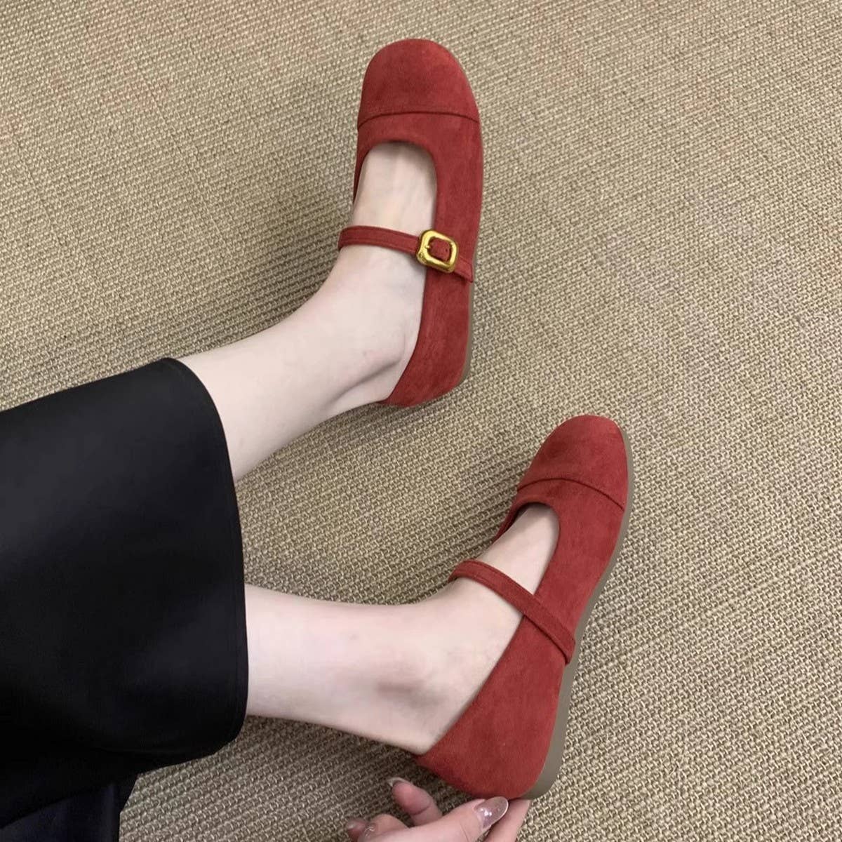 Soft Sole Round Toe Mary Jane Flats for Women_CWSHF0069