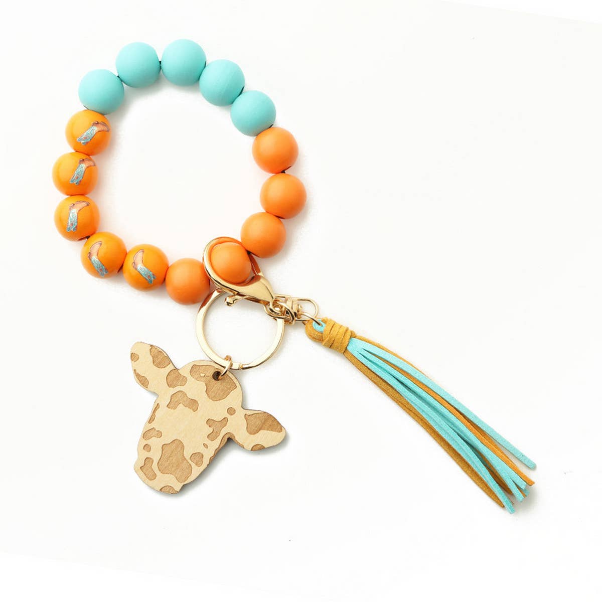 WESTERN NEW TASSEL BRACELET BULL HEAD KEYCHAIN
