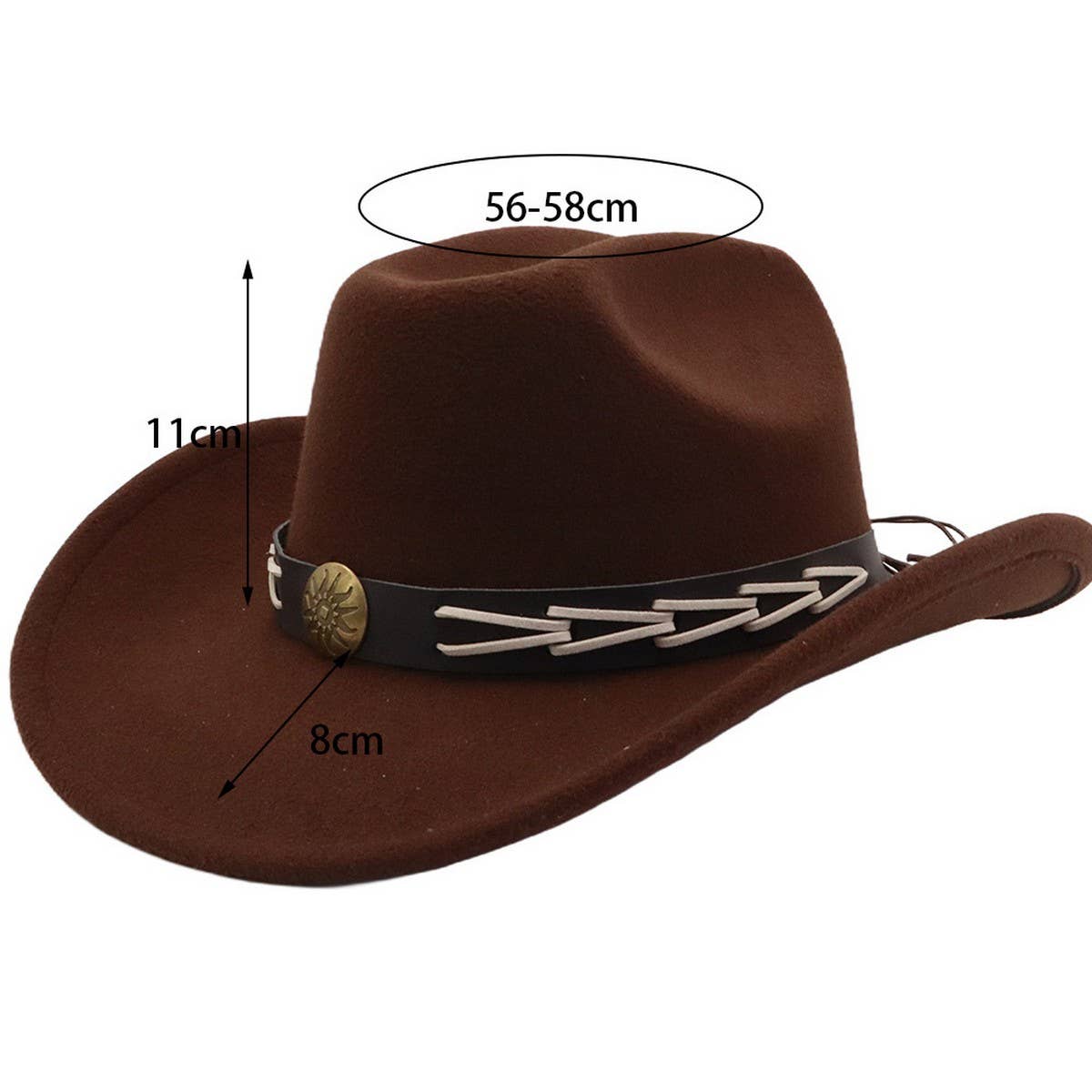 Couples Wool Fedora Hat Cowboy Jazz Style_CWAH04383
