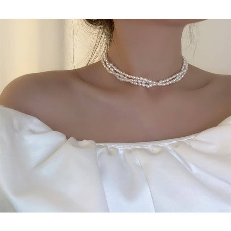 French retro freshwater pearl series necklace