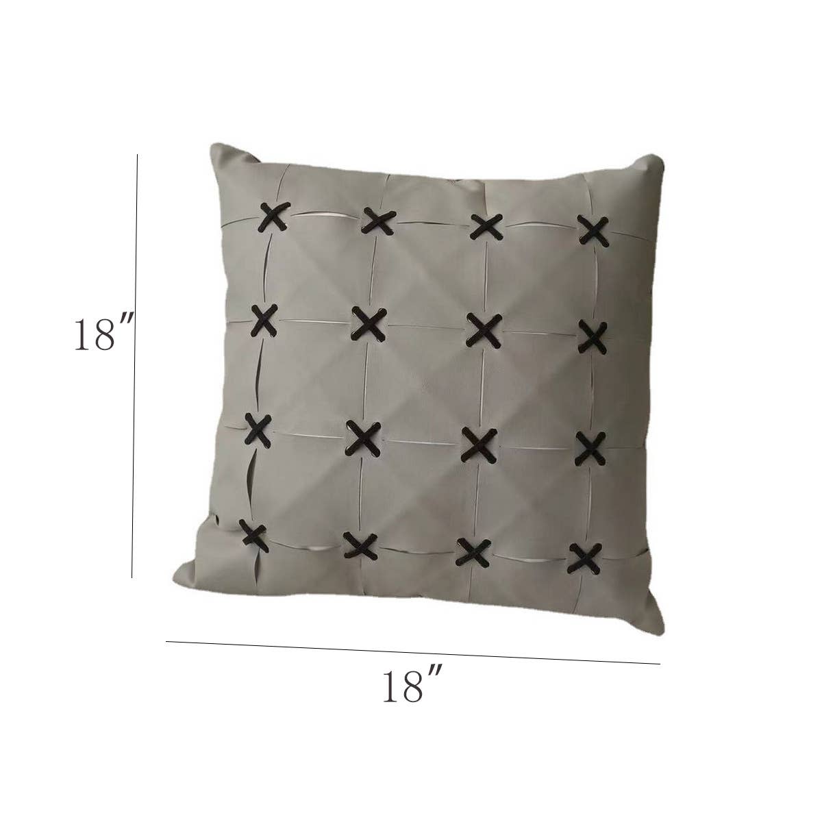 SIMPLE LEATHER SPLICING THROW PILLOW CASES
