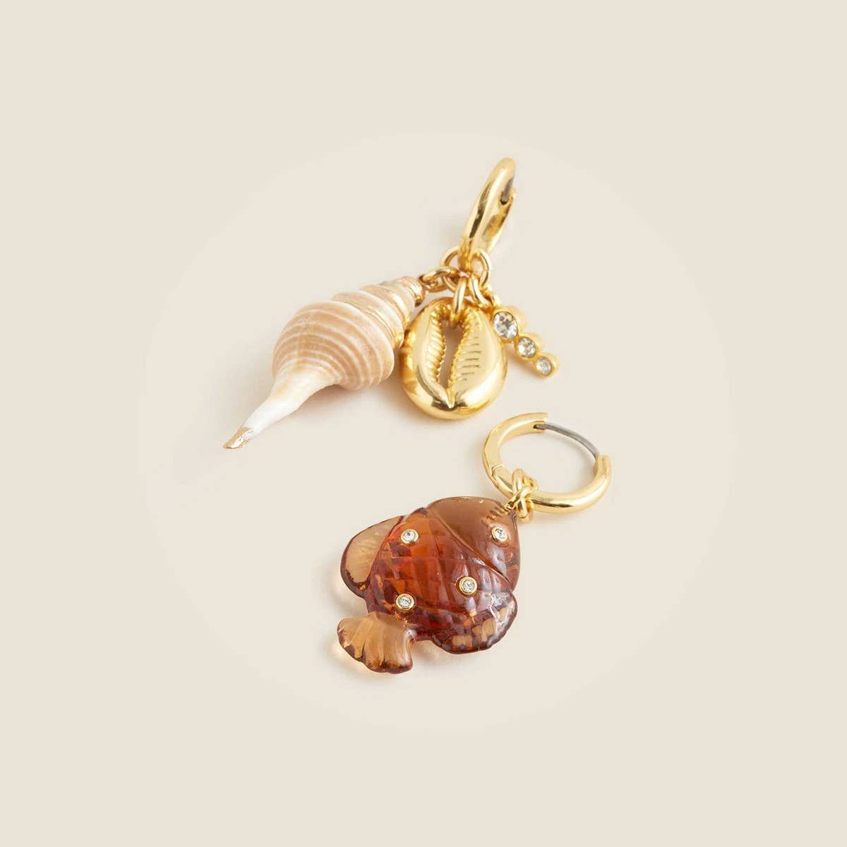 Creative Summer Fish And Conch Earrings