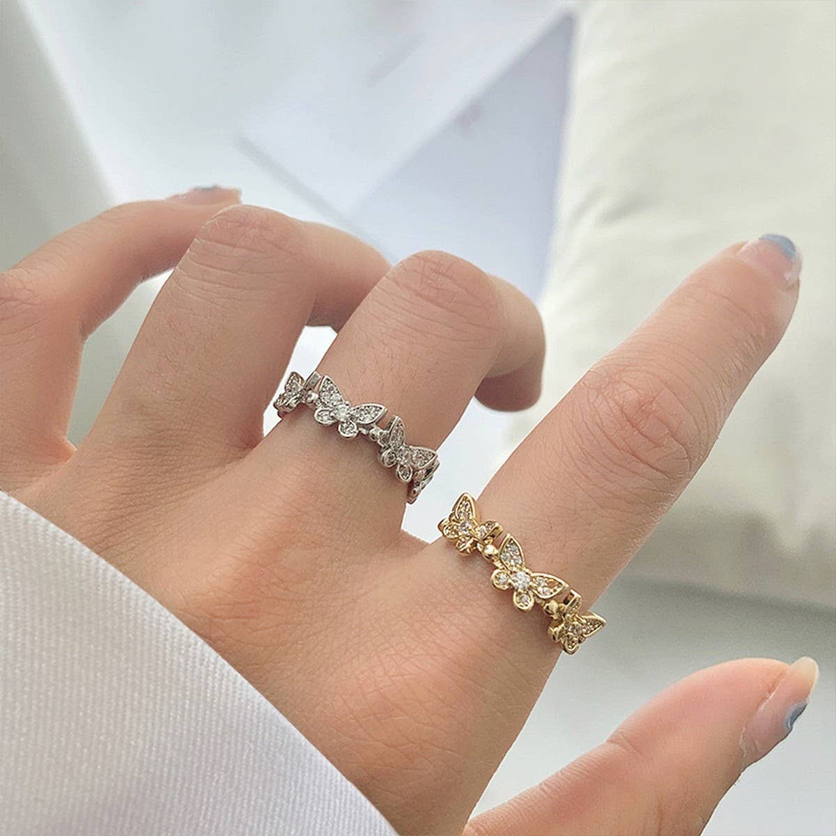 FASHIONABLE AND HIGH-END BUTTERFLY ZIRCON RING_CWAJE3103