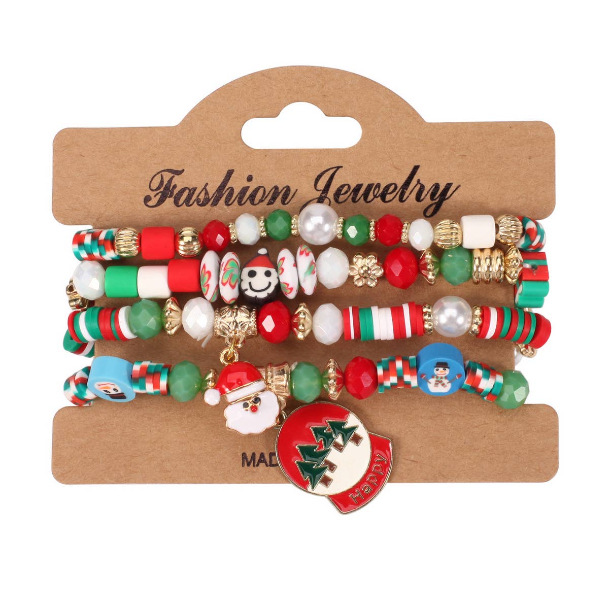 CHRISTMAS SNOWMAN BEADED BRACELET