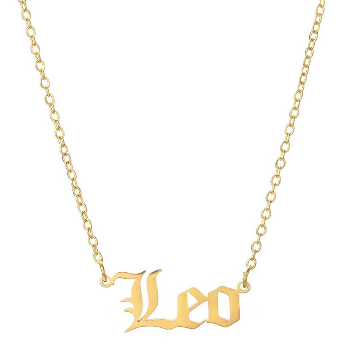 STAINLESS STEEL ZODIAC PENDANT CLAVICLE NECKLACE_CWMM2719