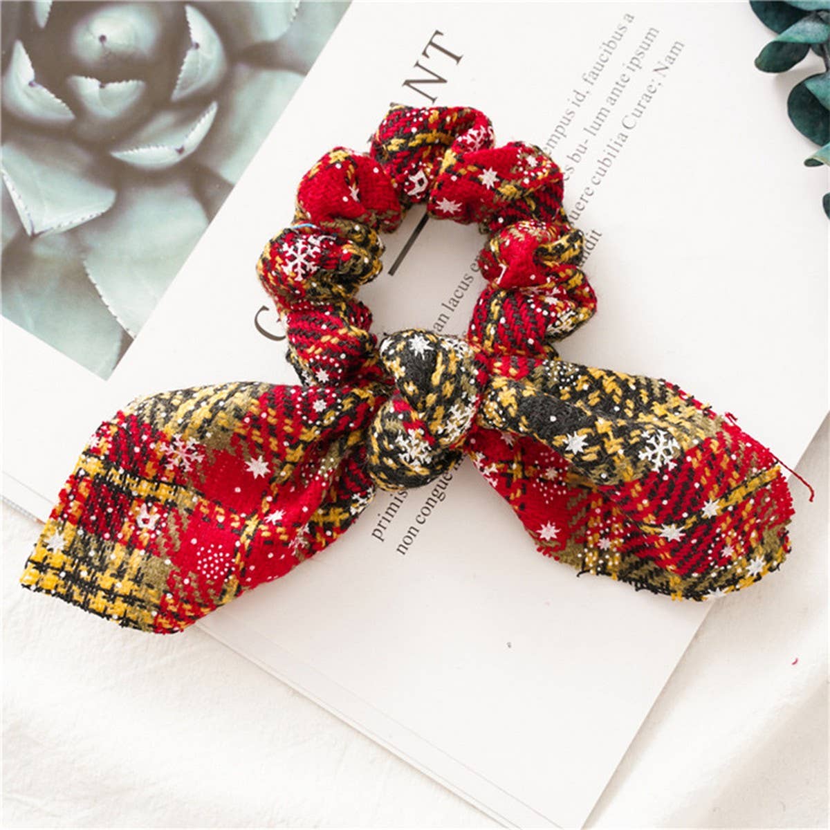 CHRISTMAS BUNNY EARS HAIR SCRUNCHIES