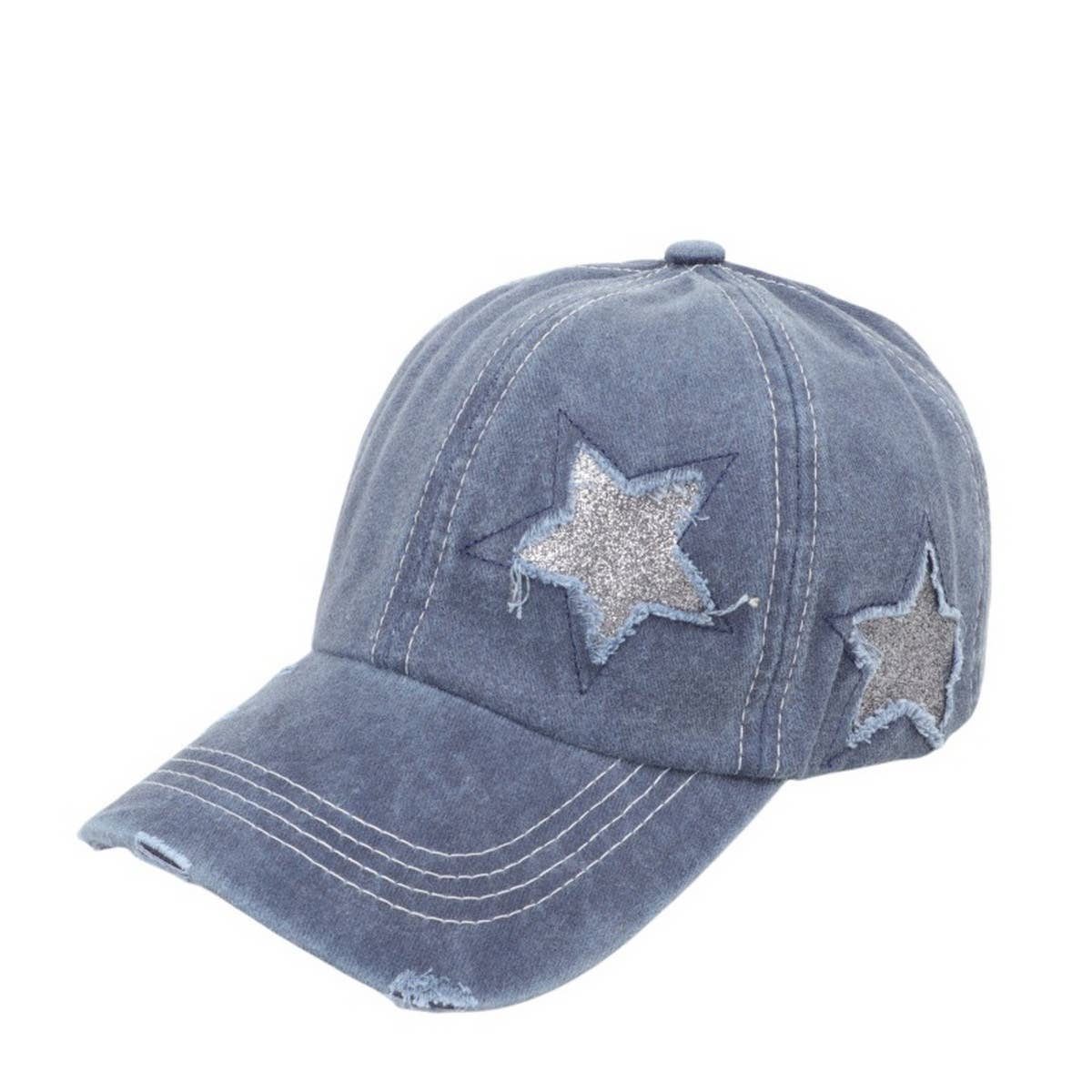 Women's Star Sequin Baseball Cap, Sun Hat CWAH1126