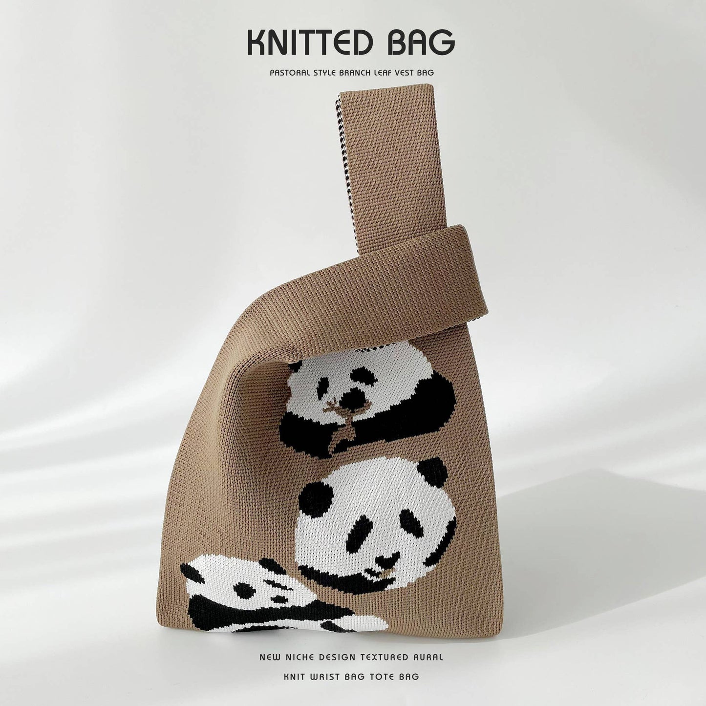 Versatile commuter knit single-shoulder handbag