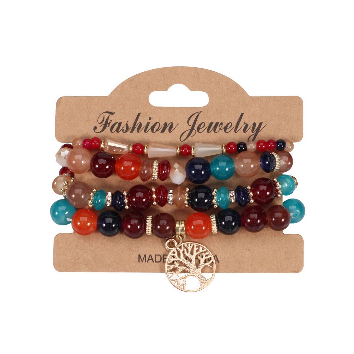 CWAJE05712_BOHO TREE OF LIFE PENDANT LAYERED BRACELET