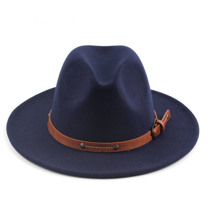 SOLID ENGLISH WOOLEN FLAT JAZZ TOP HAT