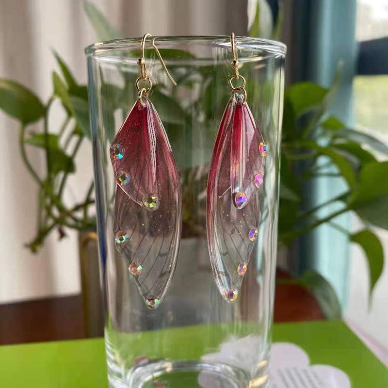 S925 Silver Cicada Wing Wing Butterfly Earrings