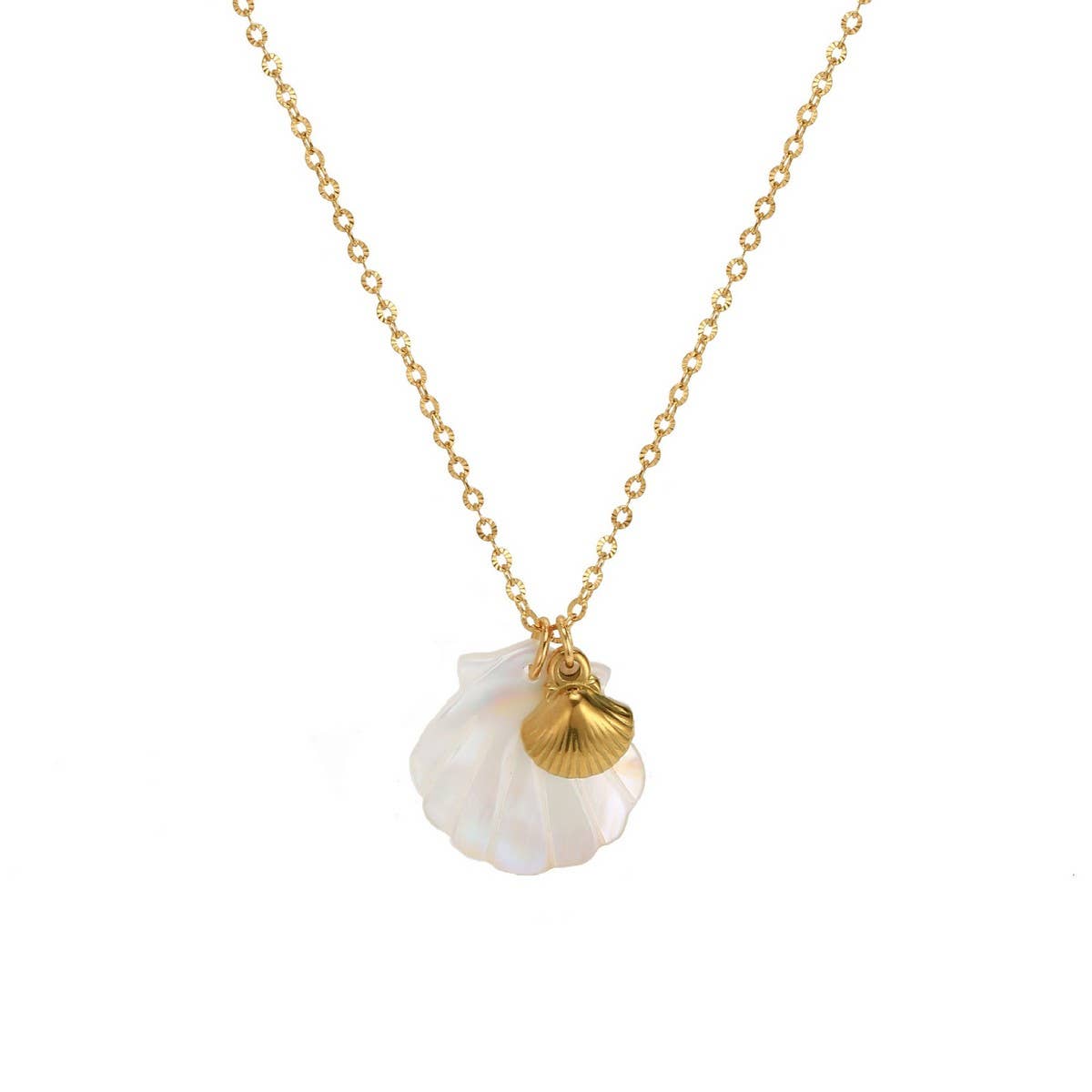 SUMMER STARFISH SHELL STAINLESS STEEL NECKLACE_CWMM3745