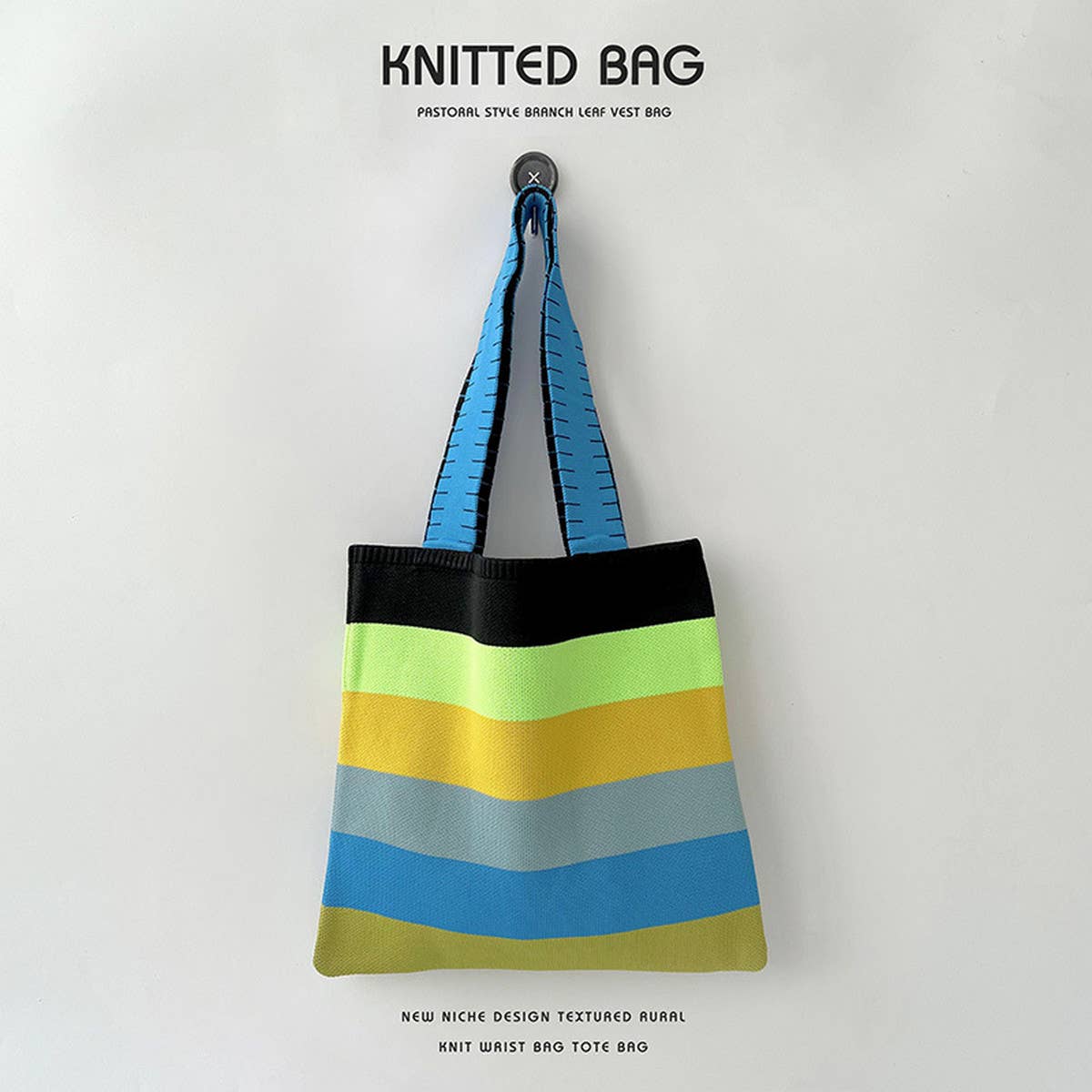 WOMEN FASHION STRIPED KNITTED SHOULDER HANDBAG_CWAB1516