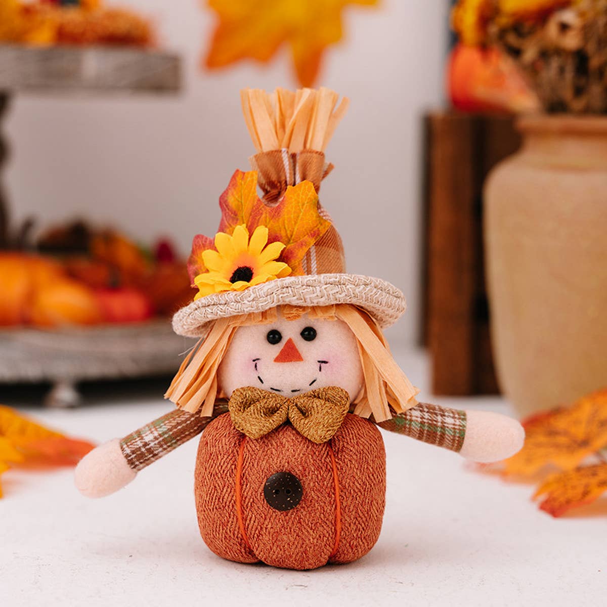 SUNFLOWER MAPLE LEAF SCARECROW DOLL PENDANT