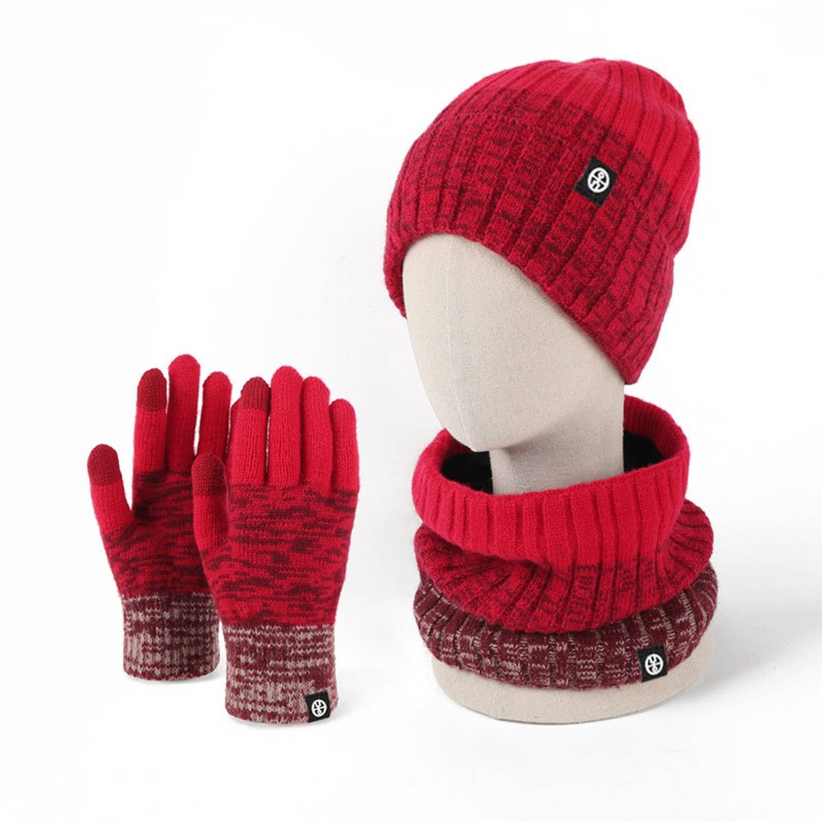 WINTER OUTDOOR COLD-PROOF KNITTED THREE-PIECE SUIT
