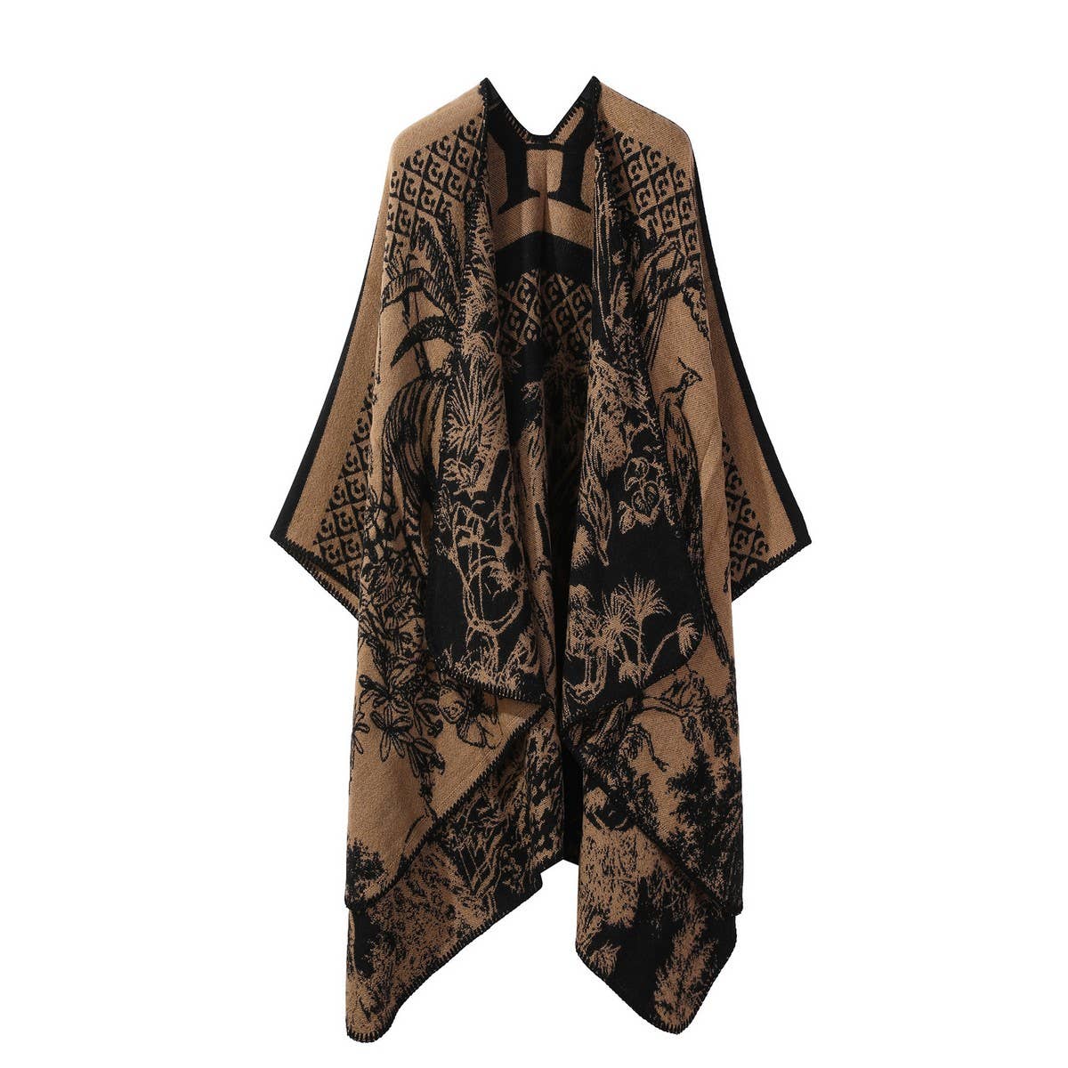 CAPE DARK DOUBLE-SIDED WARM OUTER WEAR THICK SHAWL_CWASC2125