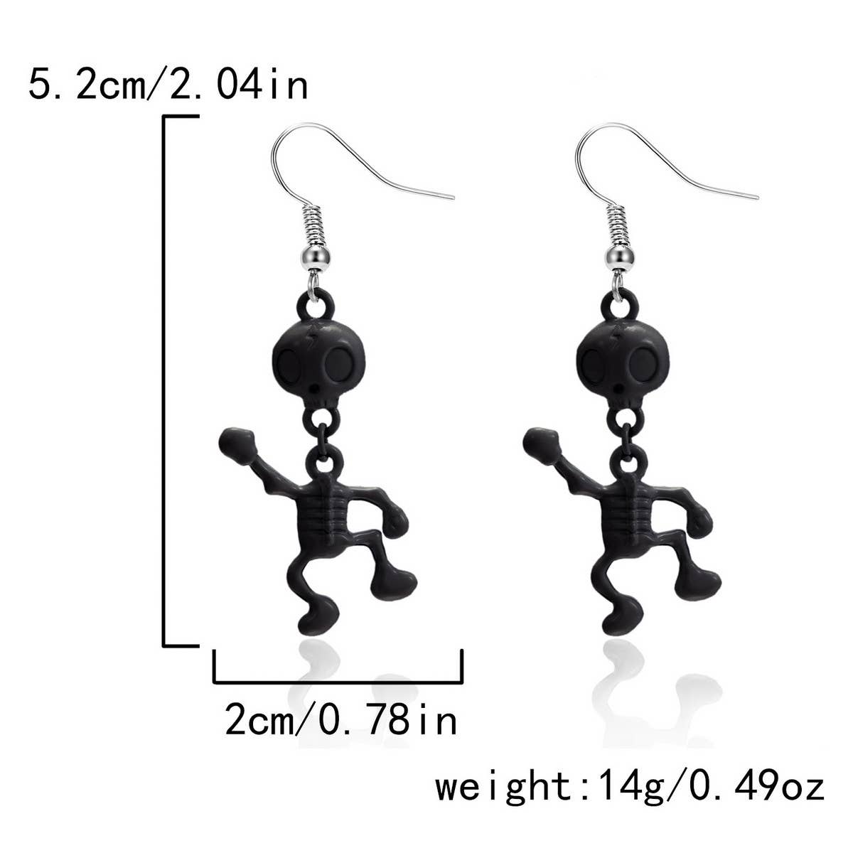 PUMPKIN SKULL BAT FUNNY HALLOWEEN EARRINGS_CWAJE2429
