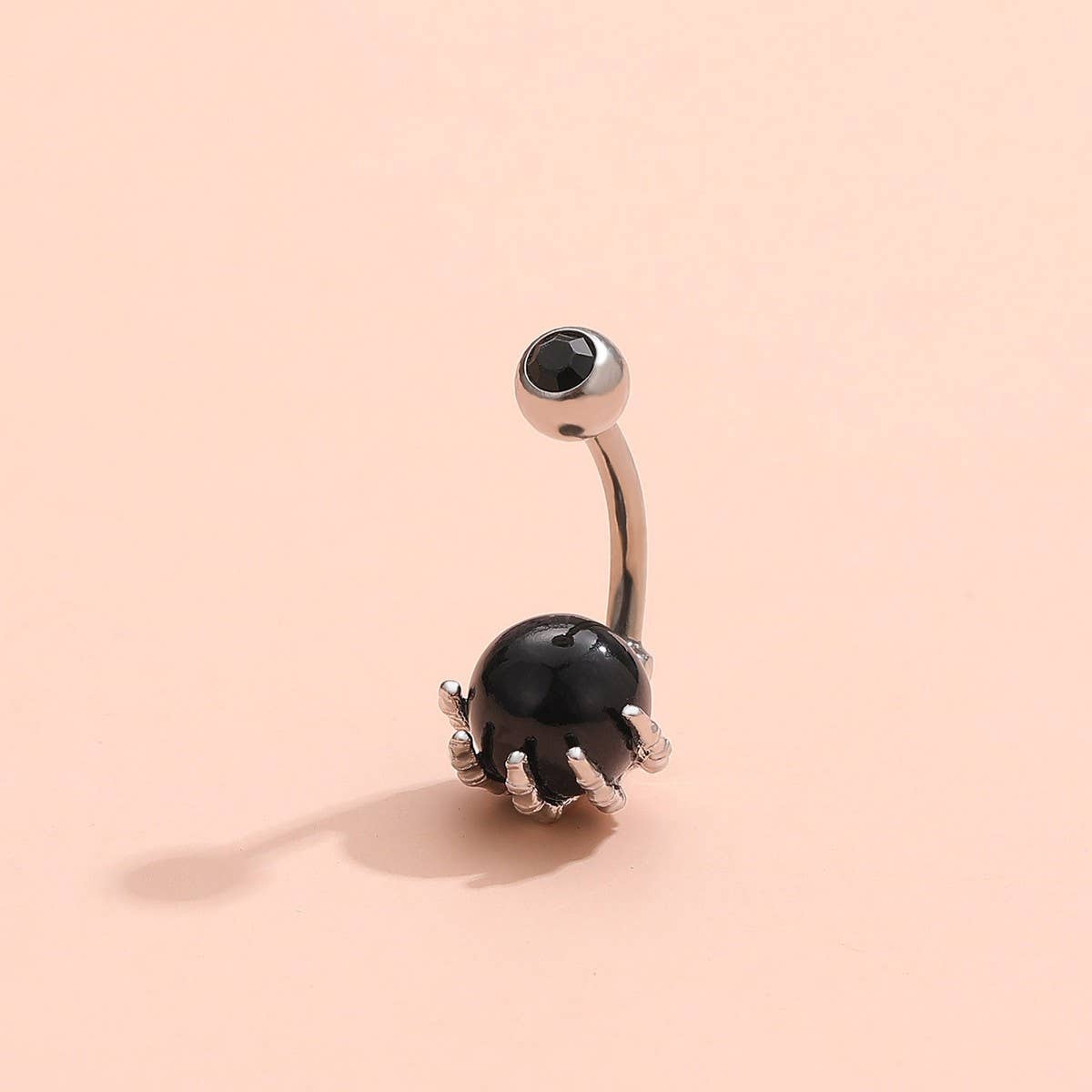 Colorful Skull Hand Belly Button Ring Piercing