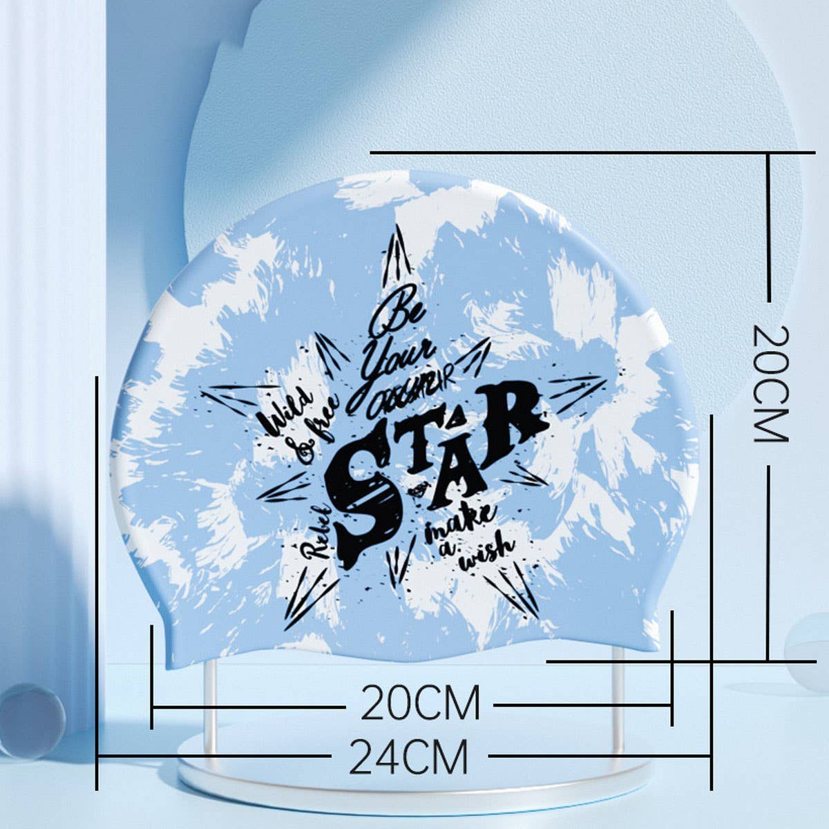 Adult Silicone Swim Cap Waterproof Stylish Print_CWMM6719