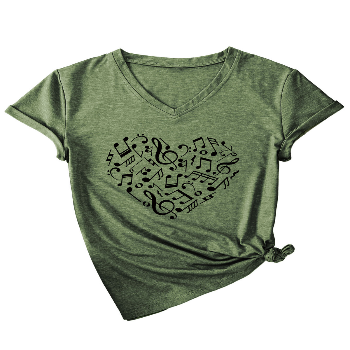 Heart and Music V-Neck T-Shirt ? Relaxed Fit