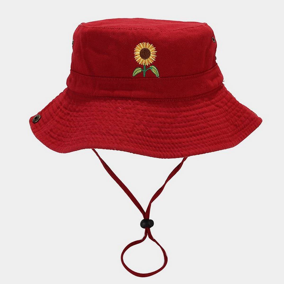 Vintage Floral Cotton Sun Hat with Wide Brim_CWAH3822