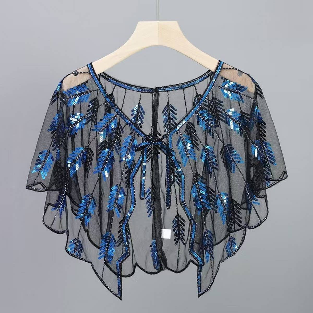 Leaf Sequin Sheer Shawl ??Evening Party Cape_CWMM8961