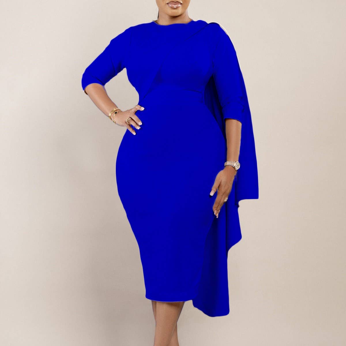 FASHION SOLID COLOR TONGLE PENCIL SKIRT DRESS_CWDMD3681