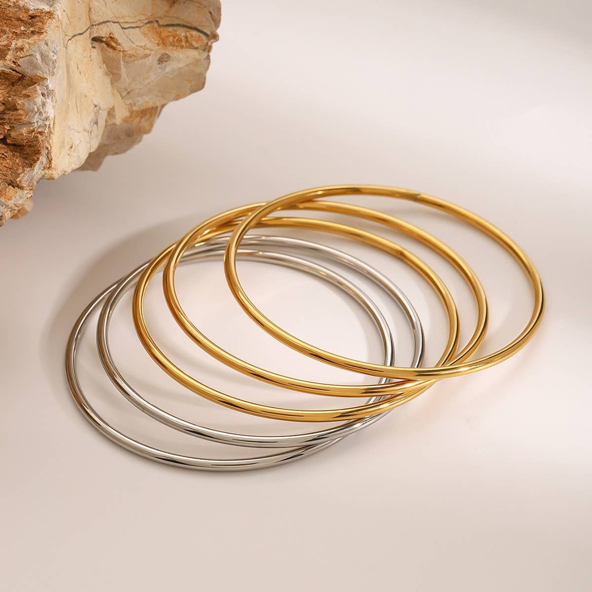 Minimalist Plain Open Cuff in Titanium Steel