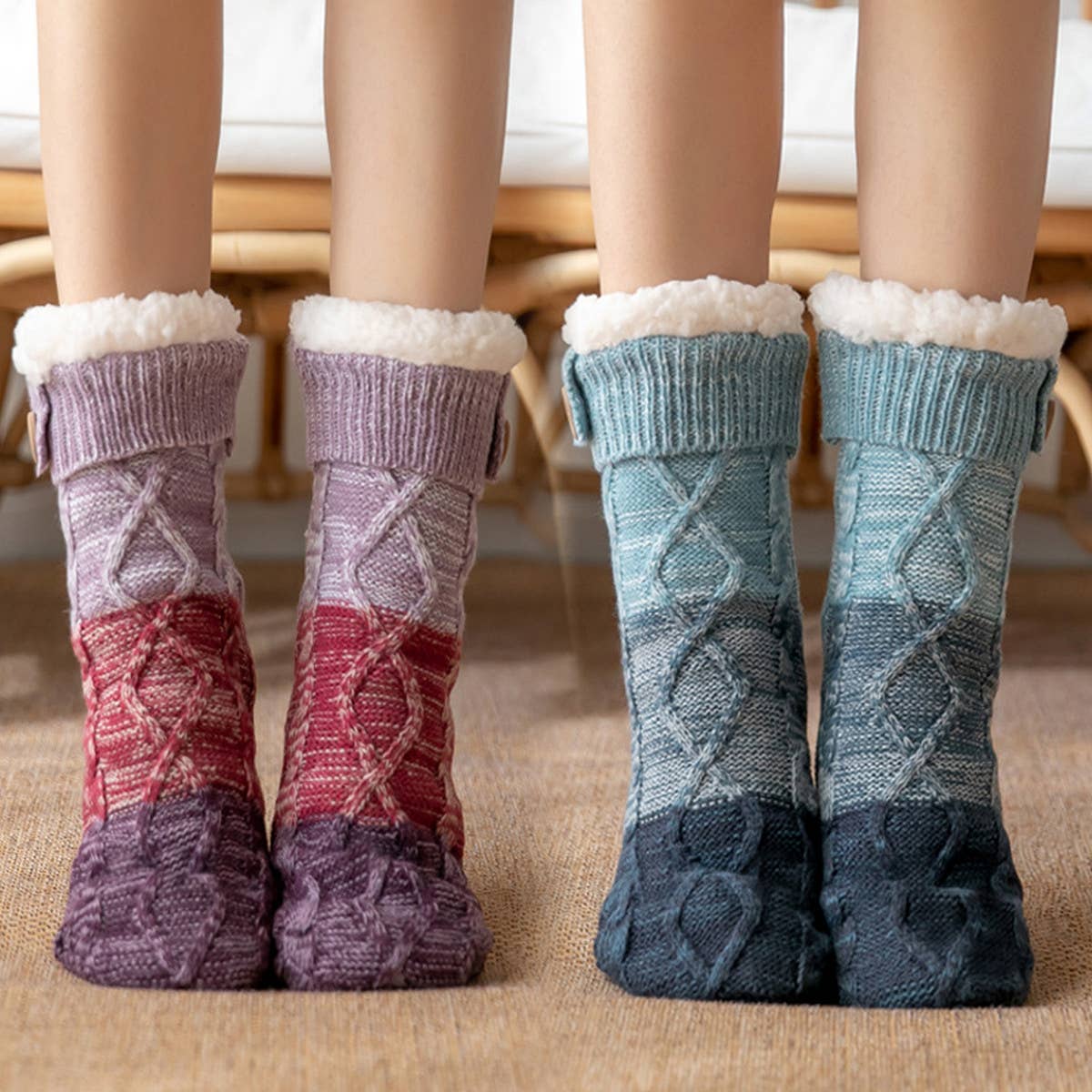 THICKENED LEG COVERS PLUSH INDOOR SLIPPERS