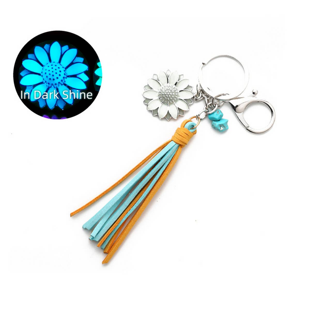 PUNK FLUORESCENT SUNFLOWER KEYCHAIN_CWMM1307