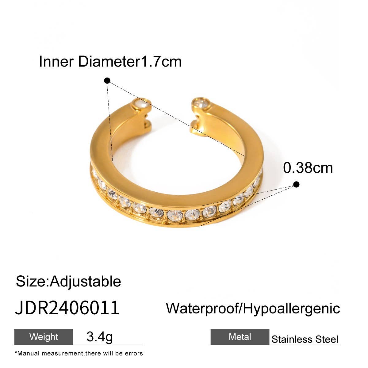Luxury Stainless Steel Finger Chain Ring Bracelet