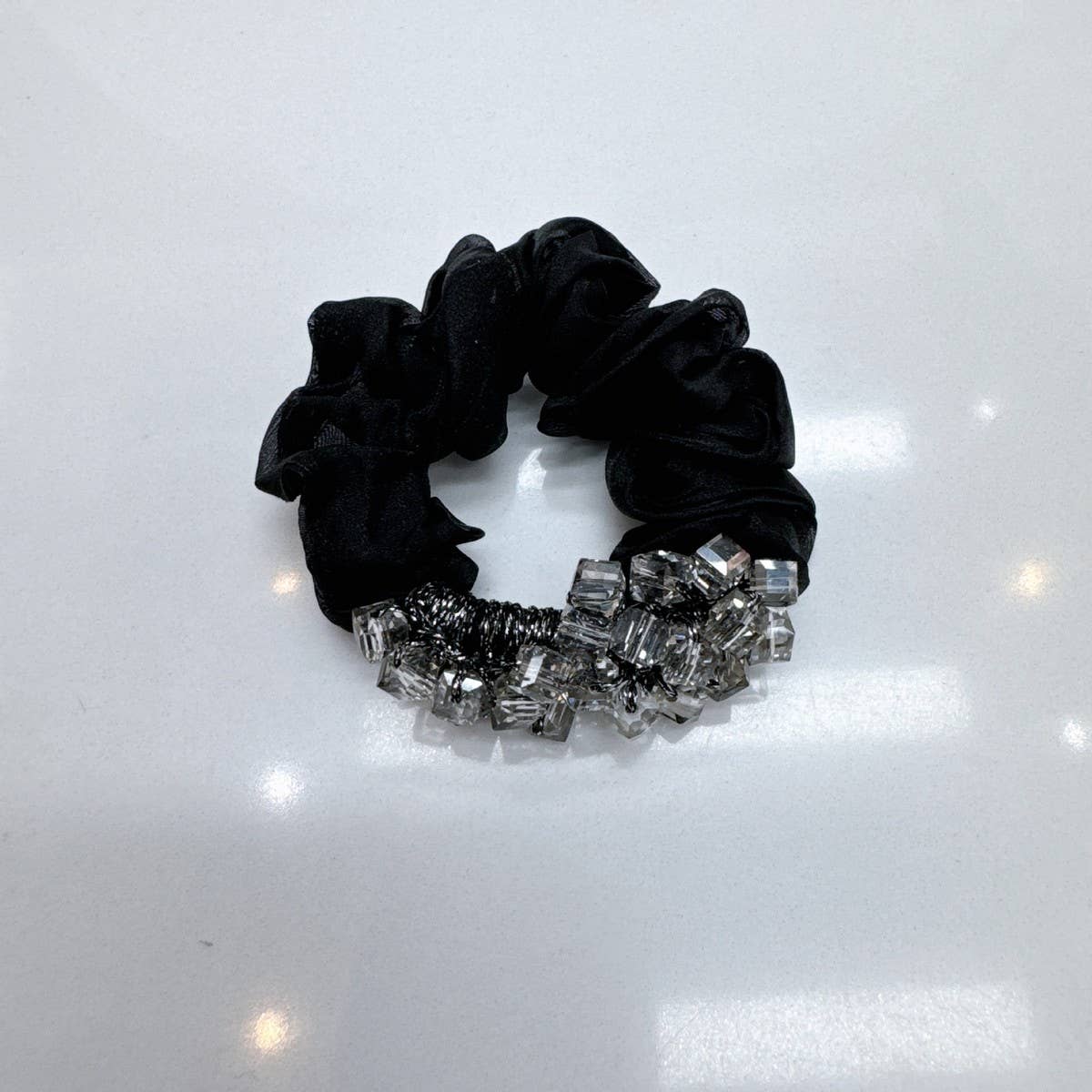 Elegant Square Crystal Scrunchie Cute Hair Tie