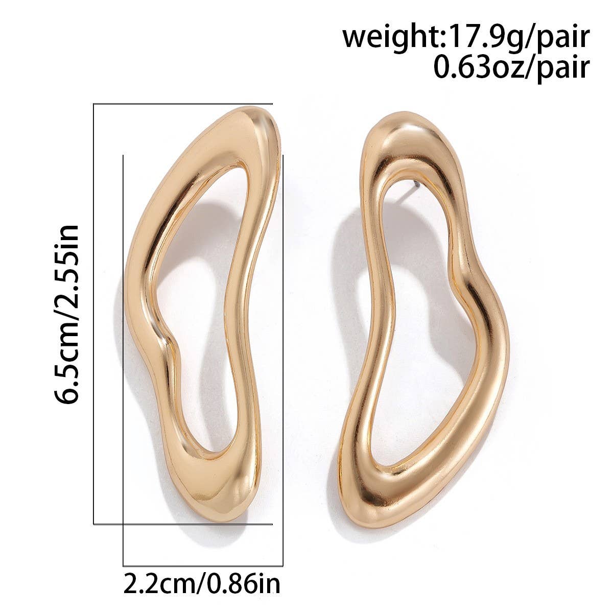 WRINKLED EXAGGERATED IRREGULAR TEARDROP EARRINGS_CWAJE1813