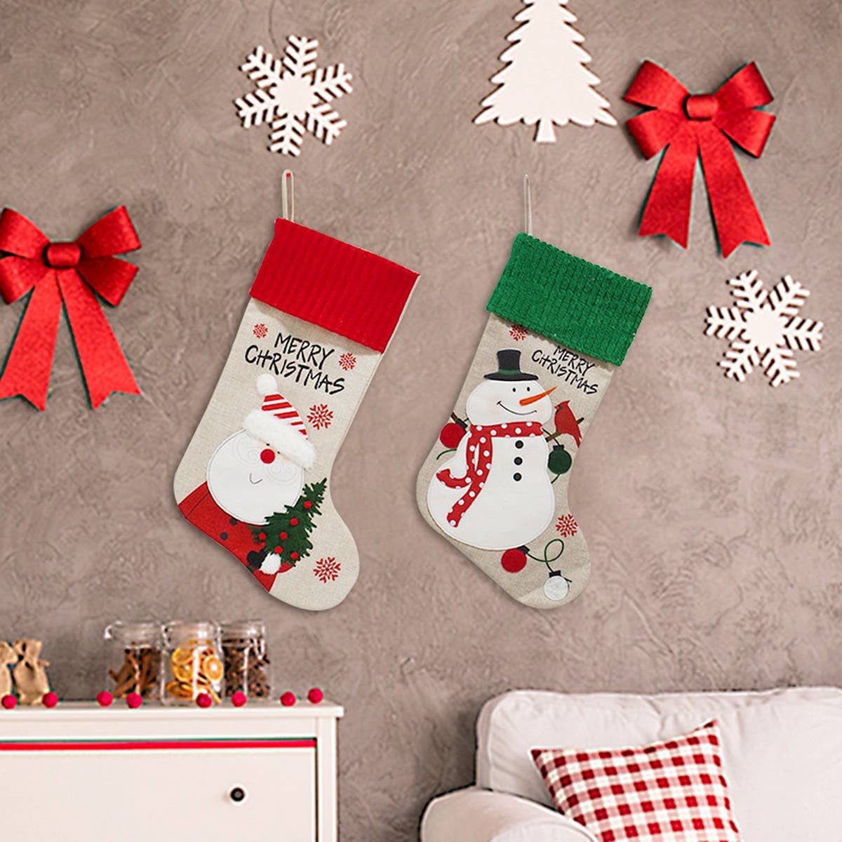 SANTA CANDY STOCKING CHRISTMAS TREE ORNAMENT