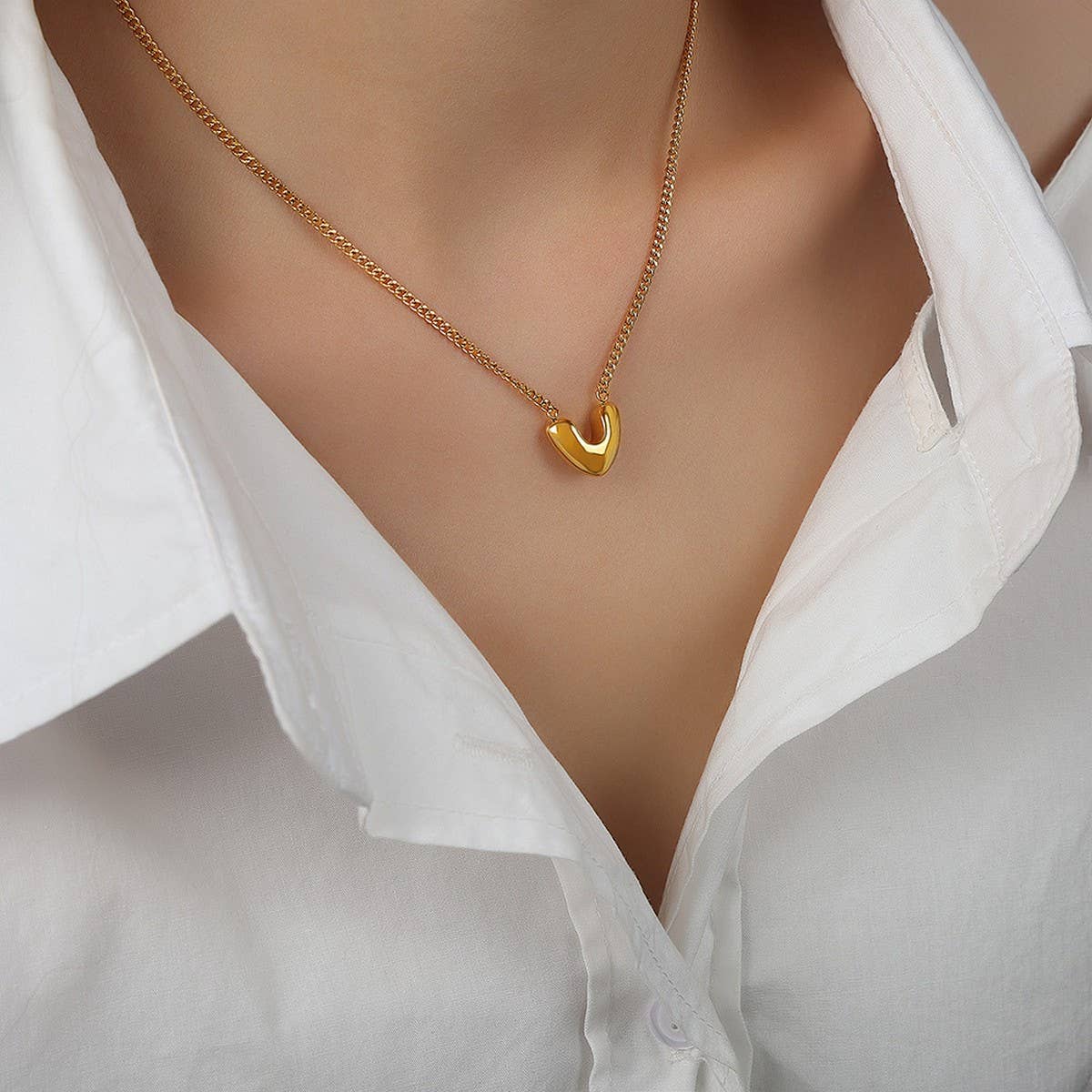 V SHAPED TITANIUM STEEL NECKLACE